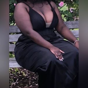 Black high slit dress